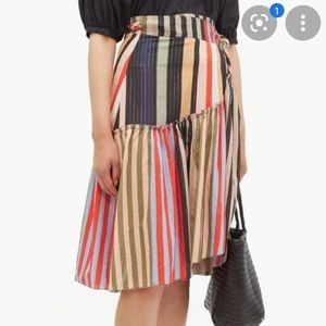 Apiece apart Iberia striped cottonblend wrap skirt